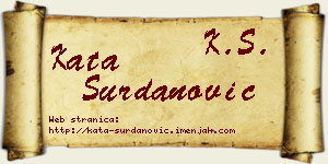 Kata Surdanović vizit kartica
